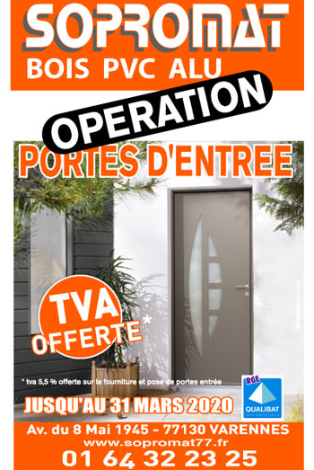 Promotion TVA portes d'entrée jusqu'au 31 mars